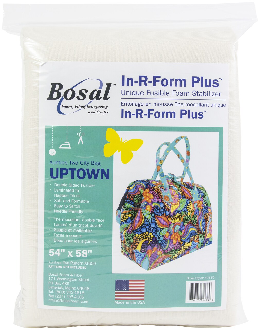 Bosal In-R-Form Plus Unique Fusible Foam Stabilizer-Uptown Bag 54"X58"